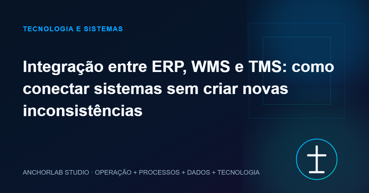 Capa editorial do artigo Integração entre ERP, WMS e TMS: como conectar sistemas sem criar novas inconsistências