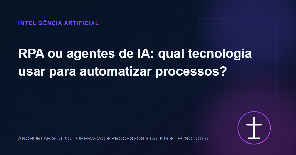 Capa editorial do artigo RPA ou agentes de IA: qual tecnologia usar para automatizar processos?