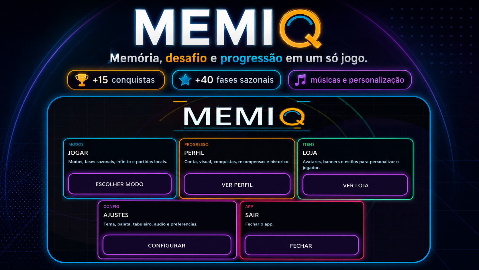 Tela do projeto MEMIQ